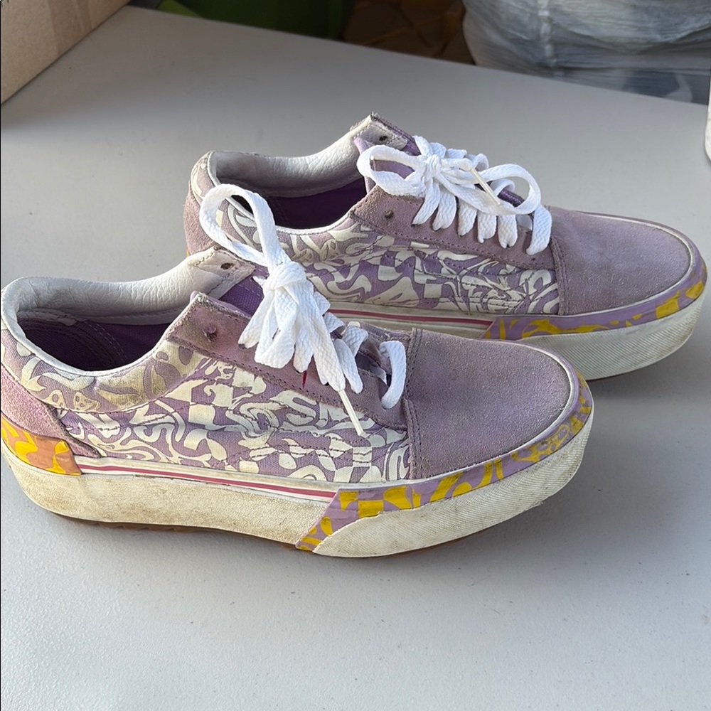 Vans Platform Women's Purple and Yellow Sneakers